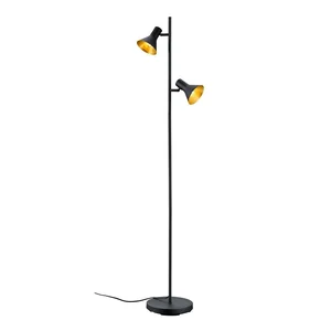 Nina – černá stojací lampa s kovovými stínidly, výška 144 cm