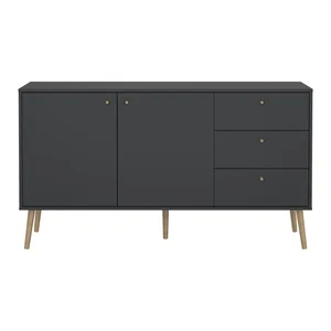Nízká antracitová komoda Bodo 149 × 82 cm – Tvilum