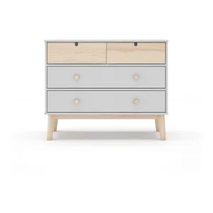 Nízká bílá dětská komoda Estefania 100×81 cm