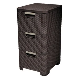 Nízká plastová skříňka do koupelny 33×60 cm, tmavě hnědá, Style Curver