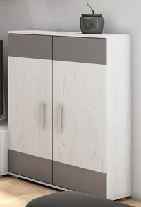 Nízký regál DAMARA craft bílá/grafit