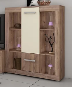 Nízký regál MOLTENO – craft tobaco/krém, 5 let záruky