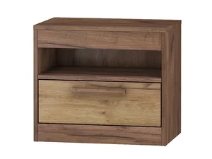 Noční stolek GATTON craft tobaco/zlatý – 5letá záruka
