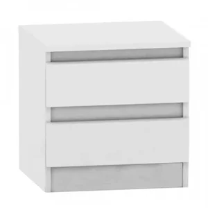 Noční stolek HANY NEW 002, 2 šuplíky, bílý