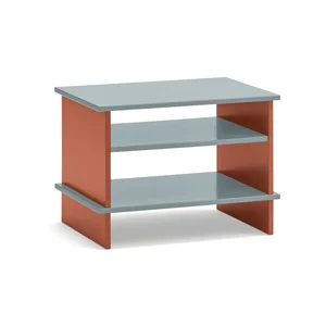 Noční stolek Inari s poličkami – cihlová/šedá, Teulat