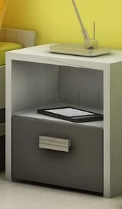 Noční stolek NELLORE craft bílá/grafit