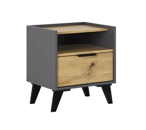 Noční stolek SKOURA Casarredo – dub Artisan/grafit