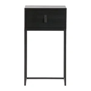 Noční stolek WOOOD Zola, černý se zásuvkou