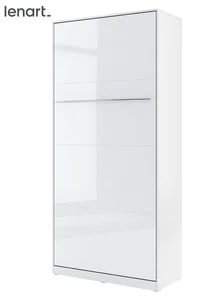 NOET III Výklopná postel 90x200 cm – bílé lesk/mat