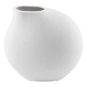 Nona – světle šedá porcelánová váza, 14 cm