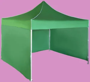 Nůžkový stan 3x3 m hliníkový zelený s bočními plachtami