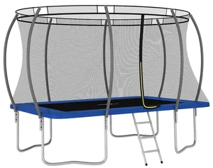 Obdélníková trampolína 150 kg s příslušenstvím, šedá