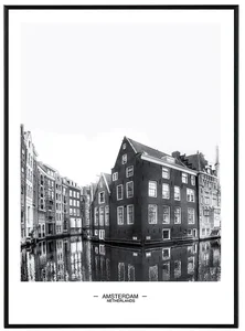 Obraz Amsterdam - Černobílá metropole 50x70 cm