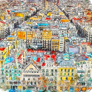Obraz Barcelona 90x90 cm