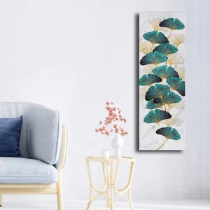 Obraz na plátně s lísky, modrozelené a bílošedé, 30 × 90 cm