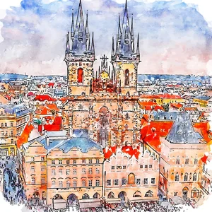 Obraz Prague 90x90 cm