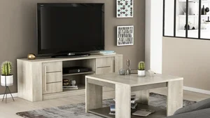Obývací pokoj DETLEFA – champagne dub / beton béžová