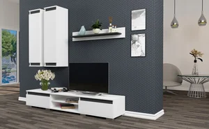 Obývací stěna FALLAX – bílá a antracit