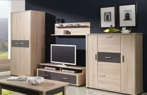 Obývací stěna Filemon – sestava B (sonoma/grafit lesk)