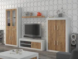 Obývací stěna GOUDINI 10 – craft bílý / craft zlatý – 5 let záruka
