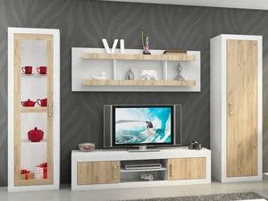 Obývací stěna GOUDINI 4, craft bílý a craft zlatý