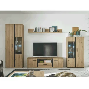Obývací stěna KANODE dub artisan/černá