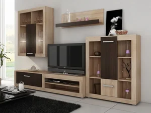 Obývací stěna MOLTENO dub sonoma světlý/tmavý