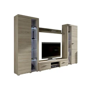 Obývací stěna OLIMP XL – dub sonoma s LED osvětlením