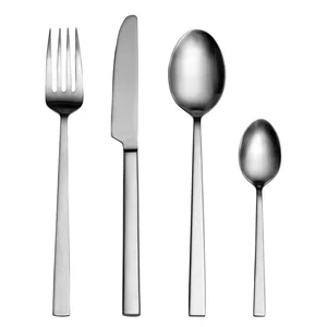 Ocelový příbor Bitz, 16 dílů, matně stříbrný