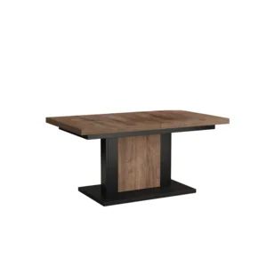 OLION Rozkládací jídelní/konferenční stůl 120–180×70 cm dub hnědý/černá