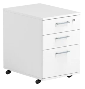 OPTIMA pojízdný kontejner se 3 zásuvkami a zámkem, 430 × 600 × 672 mm