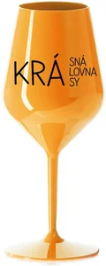 Oranžová nerozbitná sklenice na víno 470 ml