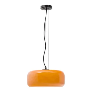 Oranžové LED závěsné svítidlo Reig se skleněným stínidlem Ø38 cm
