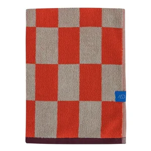 Oranžovo-béžová froté osuška z bio bavlny 70×133 cm Retro