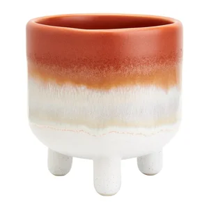 Oranžovo-bílý květináč Sass & Belle Mojave 7,5 cm