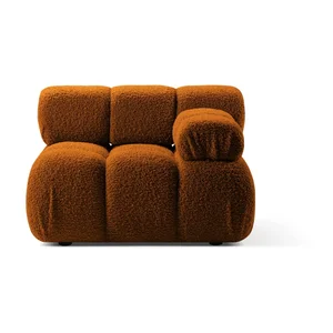 Oranžový modul pohovky Bellis z bouclé (pravý roh)