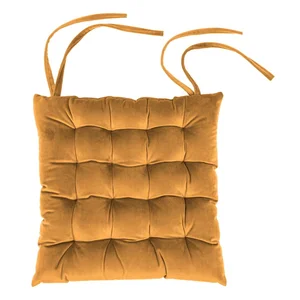 Oranžový sametový podsedák 37x37 cm