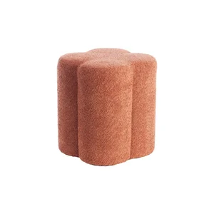 Oranžový taburet Nalani z bouclé – Light & Living