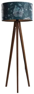 Ořechová stojací lampa s sametovým motivem ryby
