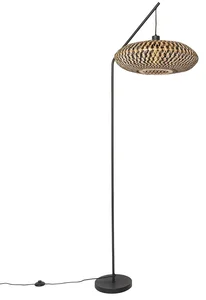 Orientální bambusová stojací lampa černá