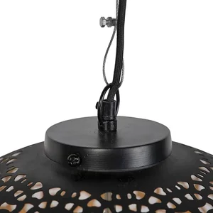 Orientální závěsné svítidlo Radiante černé se zlatem 45 cm