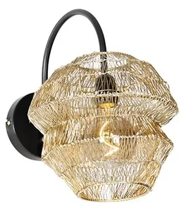 Orientální zlatá nástěnná lampa Vadi