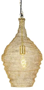 Orientální zlaté závěsné svítidlo Nidum 30 cm