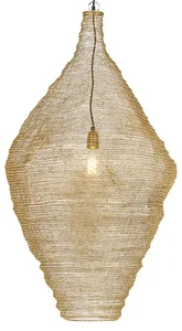 Orientální zlaté závěsné svítidlo Nidum L 60 cm