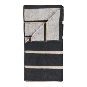 Osuška Sauna Zone 70×140 cm černá a šedá