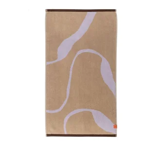 Osuška z bio bavlny Nova Arte 70×133 cm – Mette Ditmer Denmark (levandulová a světle hnědá)