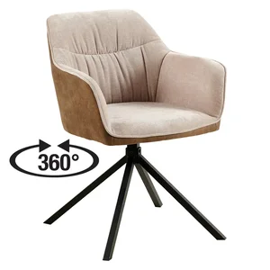 Otočná jídelní židle SINES – hnědá/béžová