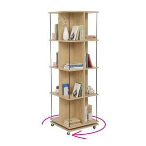 Otočný regál POTOR dub/černá