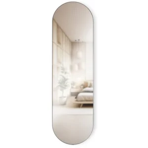 Oválné zrcadlo Umbra Hubba Pill 45×157 cm s titanovým rámem