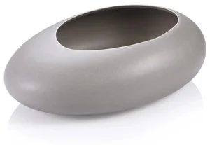Oválný nízký květináč FANCY HOME Stones šedý